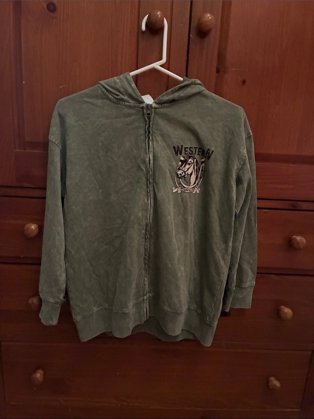Graphic Zip-Up Hoodie for Kids - Olive Green stitch fix NWOT